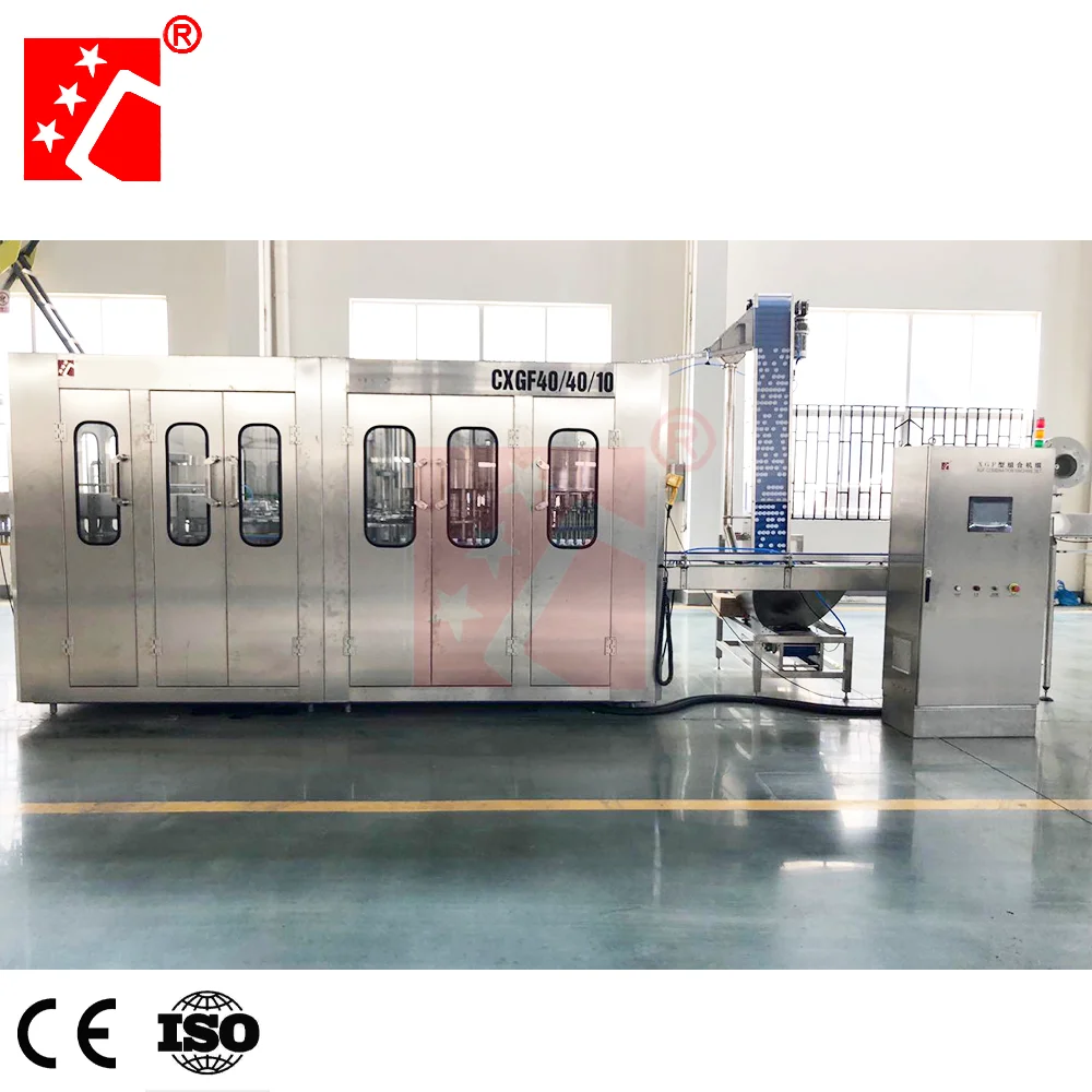 
PLC controlling high degree of automation stainless steel water bottling line production 