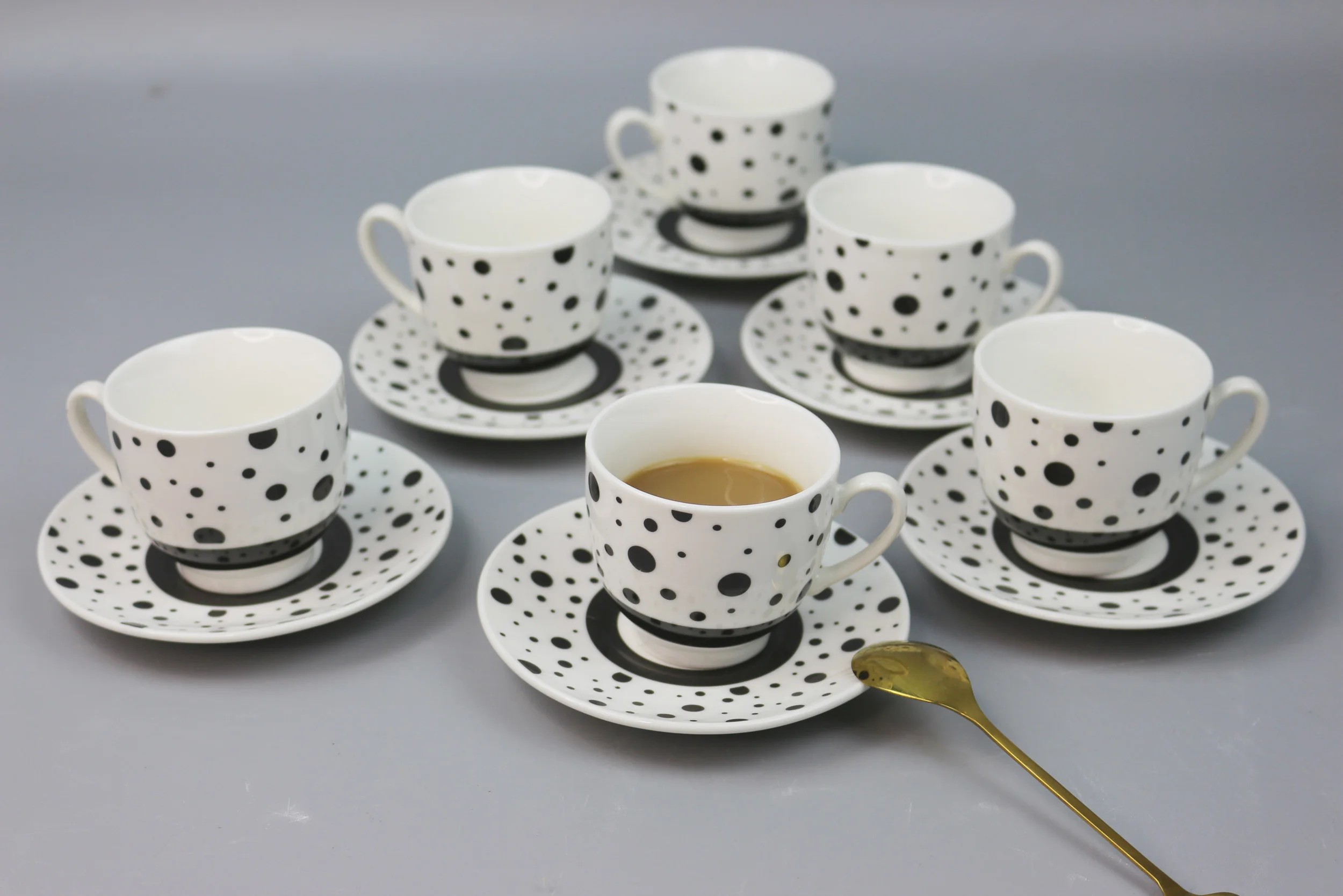 hot selling Decal Coffee Espresso Ceramic Cup And Saucer turkish cup and saucer