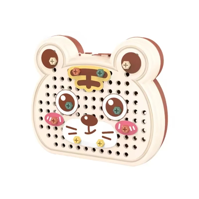 New design children educational 160pcs cartoon bear creative diy puzzle screw assembling toy toolbox set