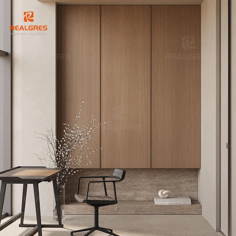 Waterproof Woodgrain Wall Panels Bamboo Charcoal Plastic Board for Hotel and Office Use