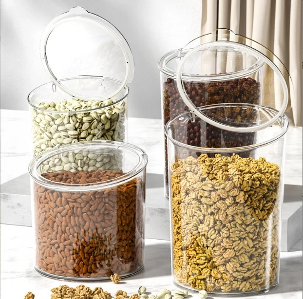 Custom Clear Plastic Jar Sealed Storage Containers For Kitchen Food Container for Display only