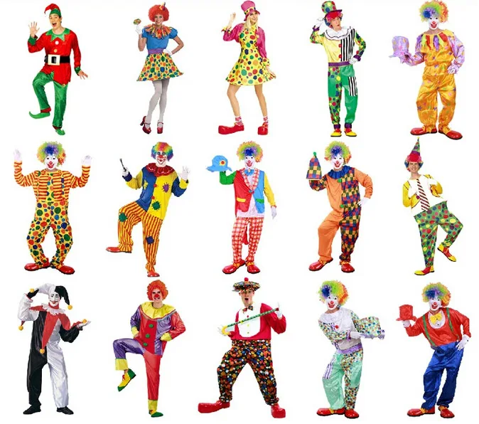 Adult Polyester Jacket Clown costume colorful cosplay costume party halloween outfit