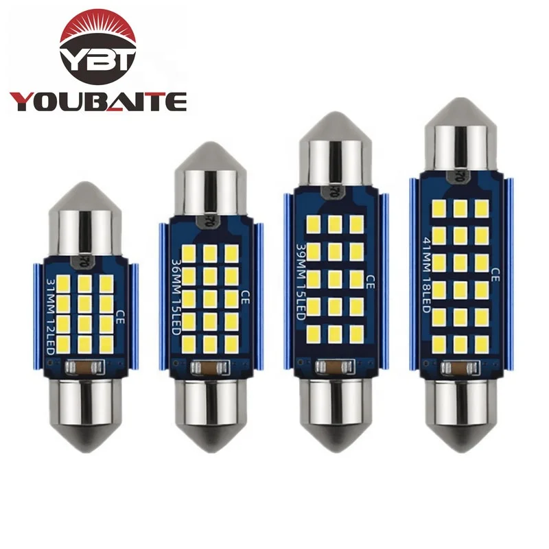 High Brightness Car Interior Light Bulbs / Car Interior Dome Led Lights 12V Festoon 2016-12smd Canbus Reading Light