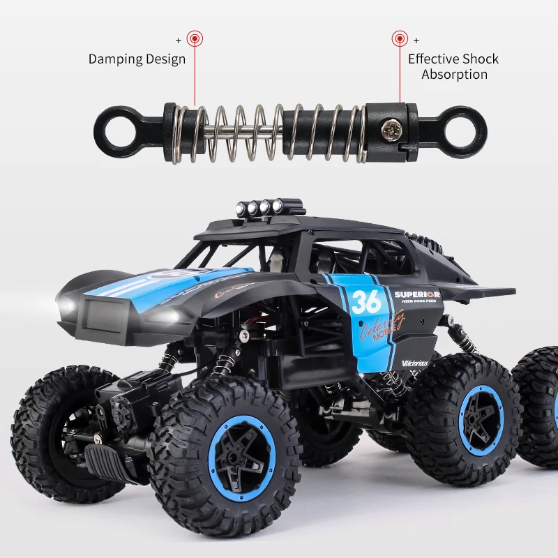 JJRC Q101 Remote Control toys rc-cars 1:12 scale 6x6 rc High speed car Big wheel speed switching light rc off-road climbing car