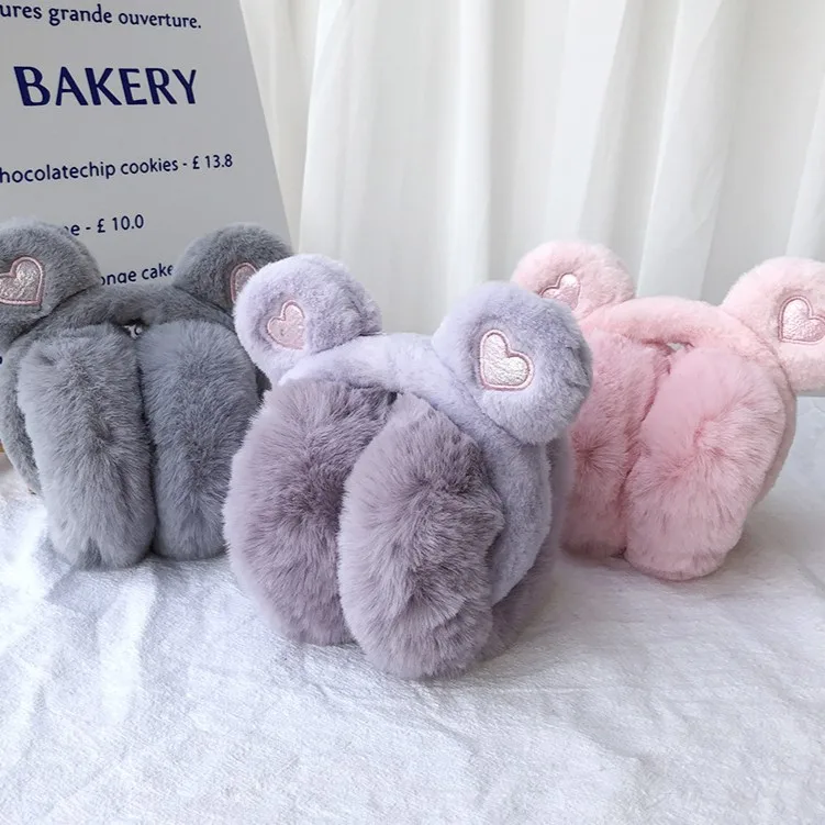 Factory wholesale OEM Lovely desgin keep warm winter furry girls ear muffs