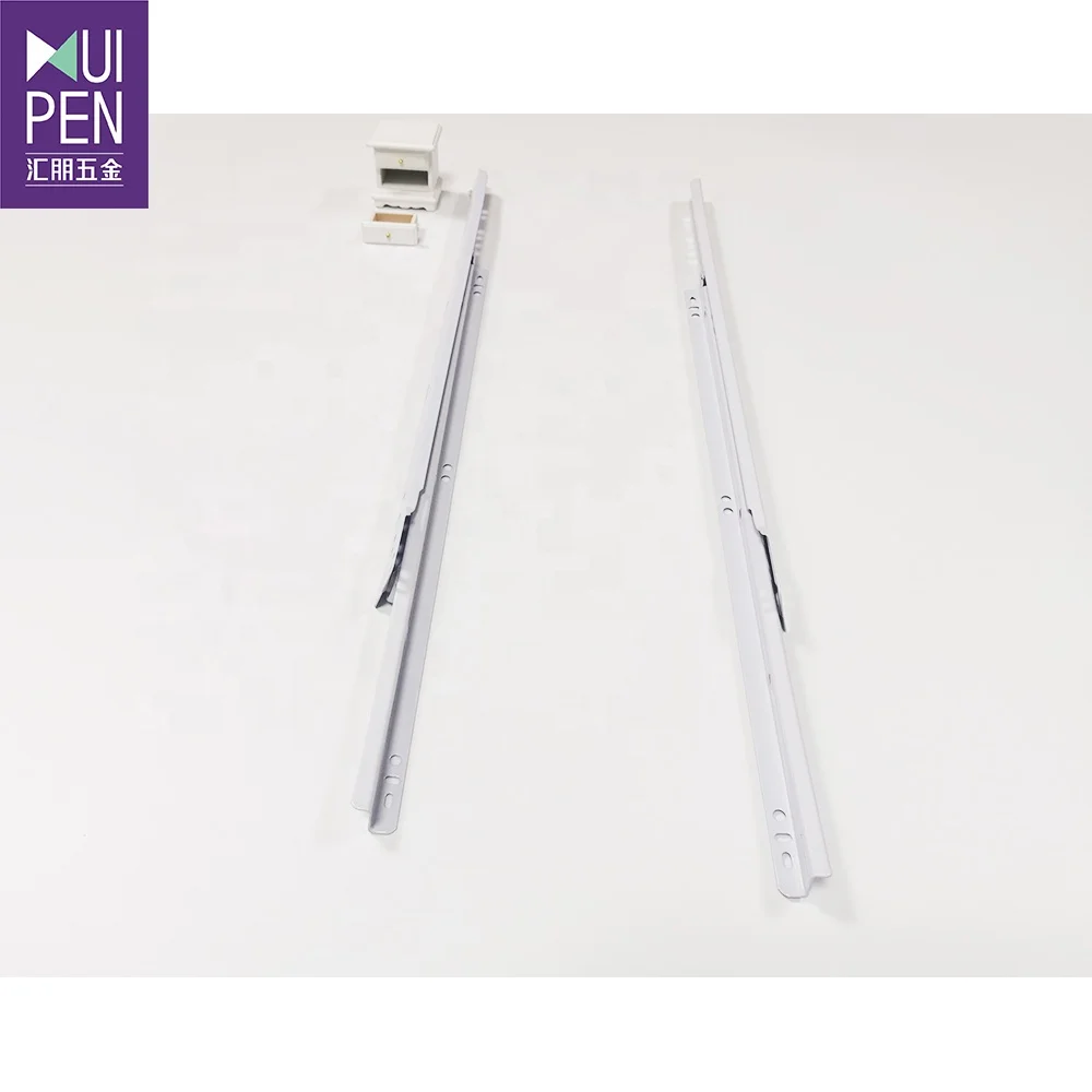 Epoxy powder coated paint roller runner Euro 604 type drawer slide for kitchen cabinet drawer slide channel white color