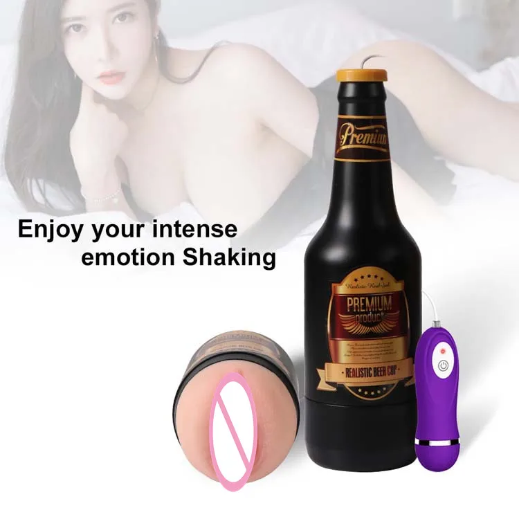 Vibrating Soft and realistic vagina male masturbator pussy masturbation cup vaginal ejaculation man sex toy masturbation cup
