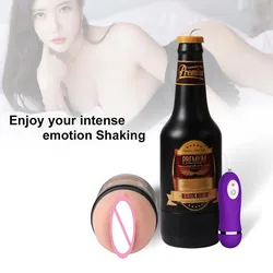 Vibrating Soft and realistic vagina male masturbator pussy masturbation cup vaginal ejaculation man sex toy masturbation cup