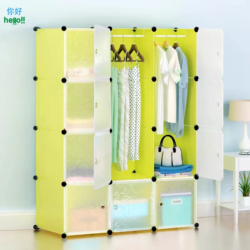 Multi-use Wardrobe Ghana Wardrobes Latest Design With Shelf And Hanger Good-looking Plastic Wardrobe Cabinet Bedroom Furniture