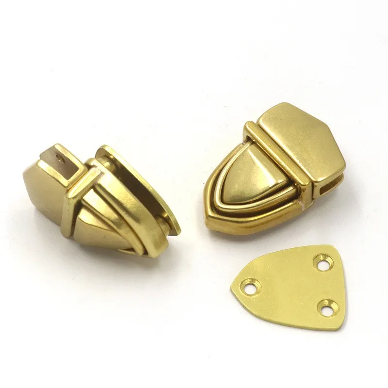 Leather Craft Bags Solid Brass Push Bag Metal Turn Lock Hardware Closure Catch Clasp Buckle Fasteners