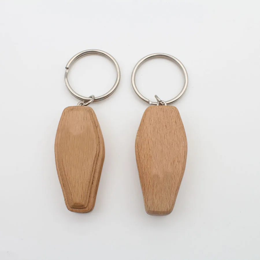 Souvenir 3D Coffin Casket Wood Funeral Keychain