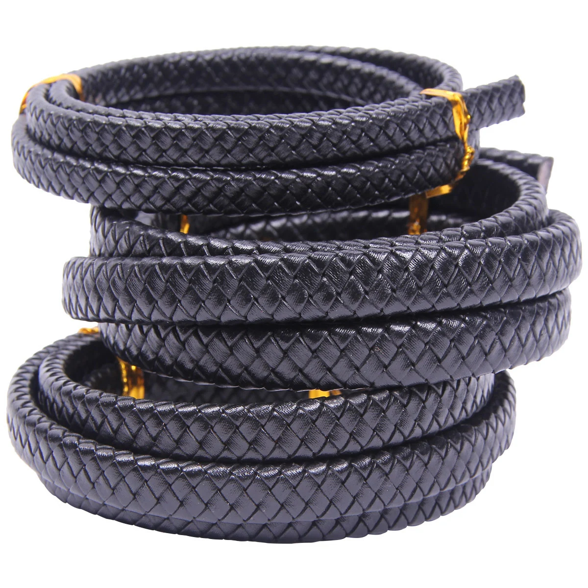LCH-213 12x6mm 10x5mm 8x4mm Flat Leather Braid Rope DIY Bag Accessories for Bracelet Eight Strand Cowhide Leather Rope