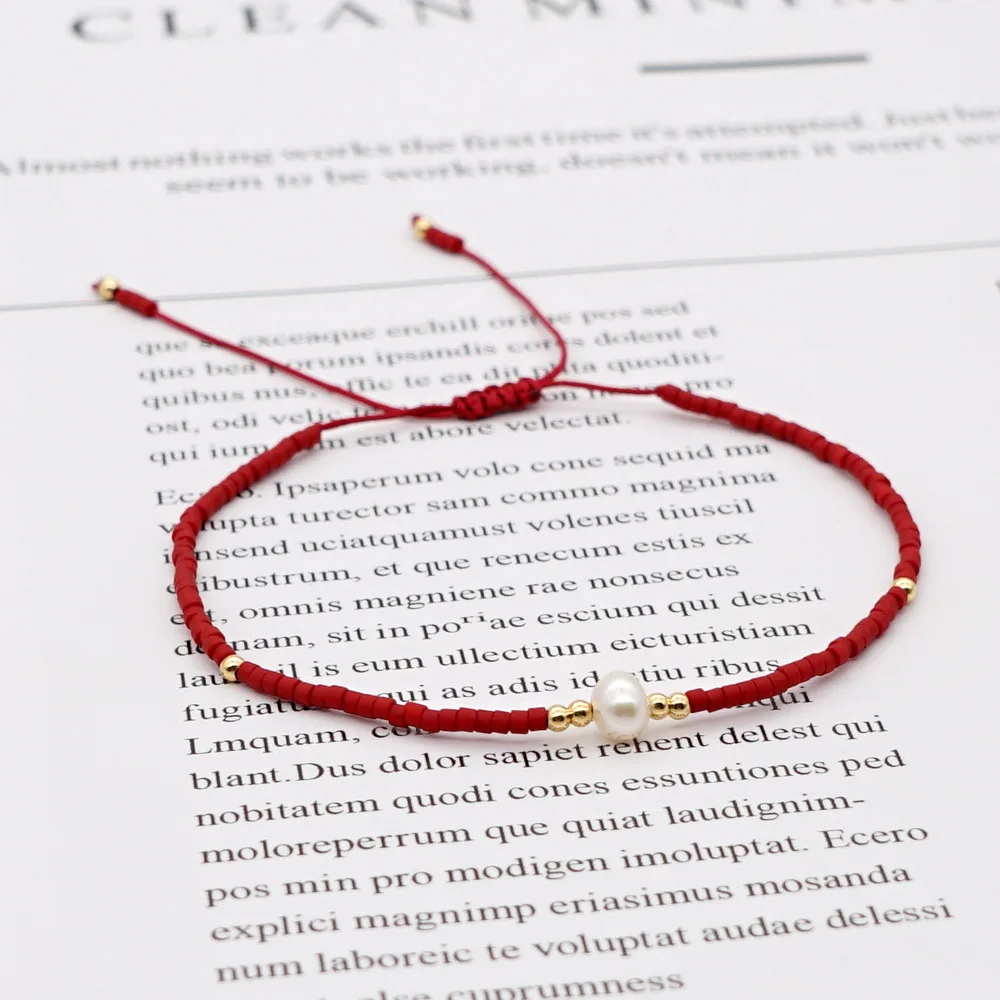 Best Friend Hand Woven seed bracelet , Natural Stone Pearl High Quality handmade Seed Bead Bracelet