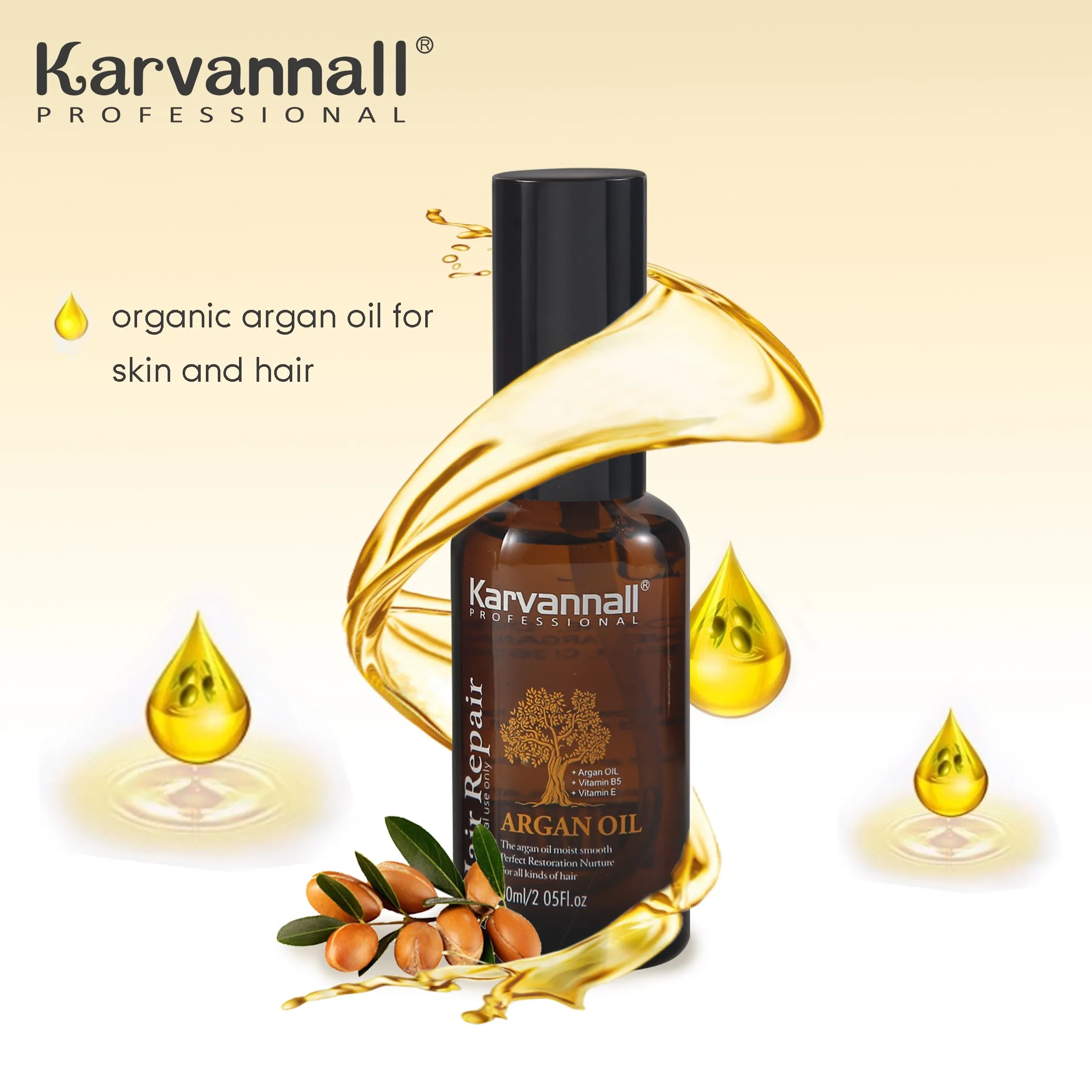 
Private Label OEM Pure 100% Natural Argan Oil Essential Oils 60ml Bottle 