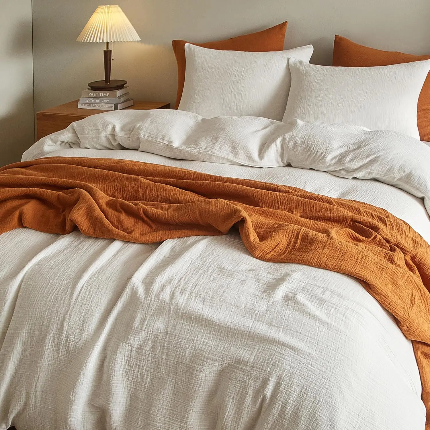 QDTEX New Arrival 100% 2-layer White elegant duvet cover bedding set cotton customized duvet cover set 6 pcs sheet set