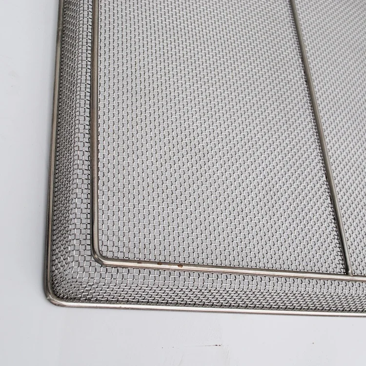 Hot industry Silicone Handle Fine round Flow Fish Shrimp Safe Protect Monel stainless steel wire Mesh bike basket