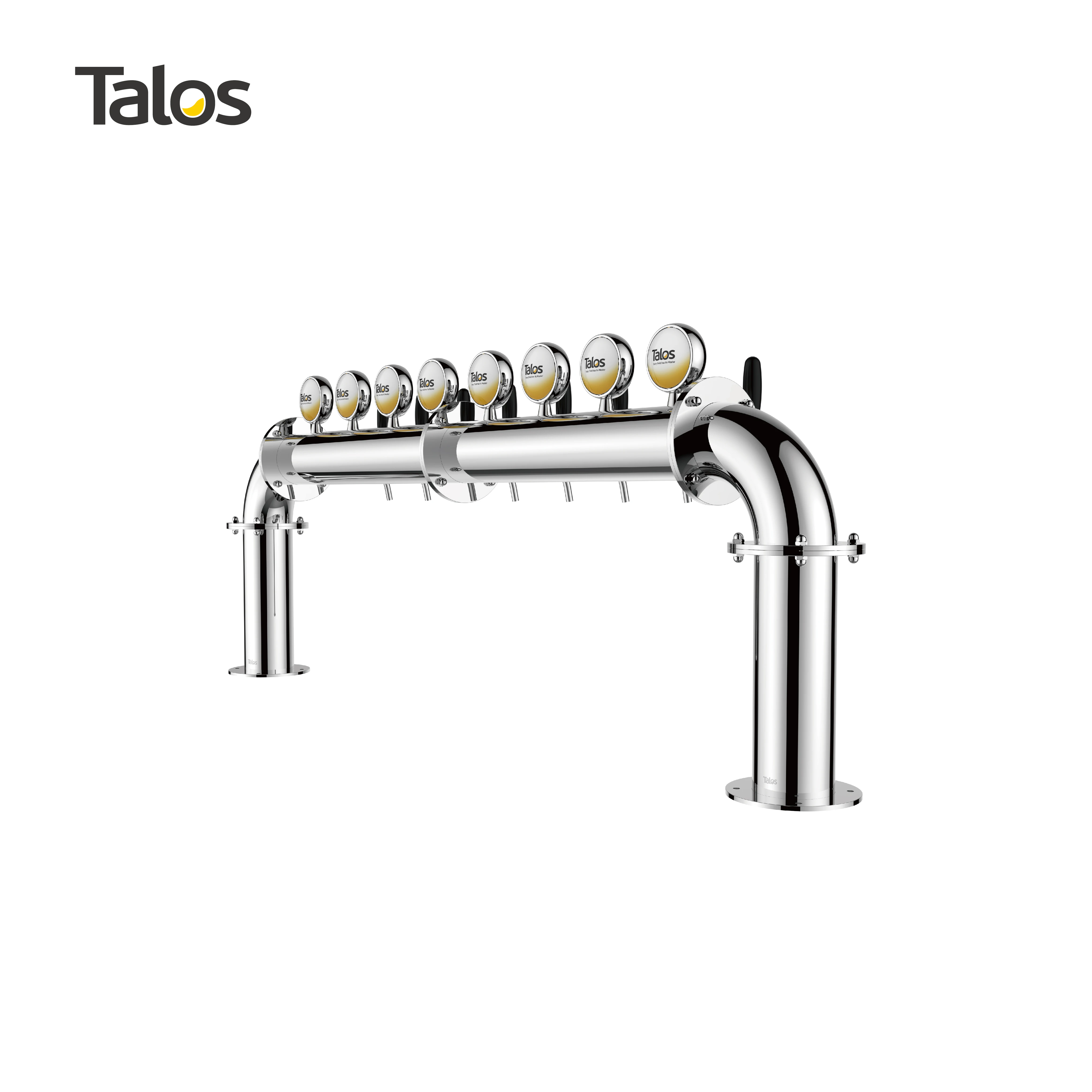 TALOS U Tower Stainless Steel 8 Tap Tower 102mm Beer Dispensing Equipment Draft Beer Tower (Polished)