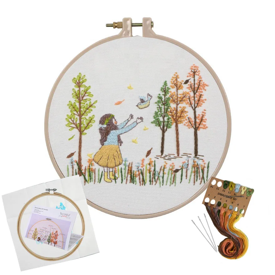 DIY Embroidery Flower Handwork Needlework for Beginner Cross Stitch Kit