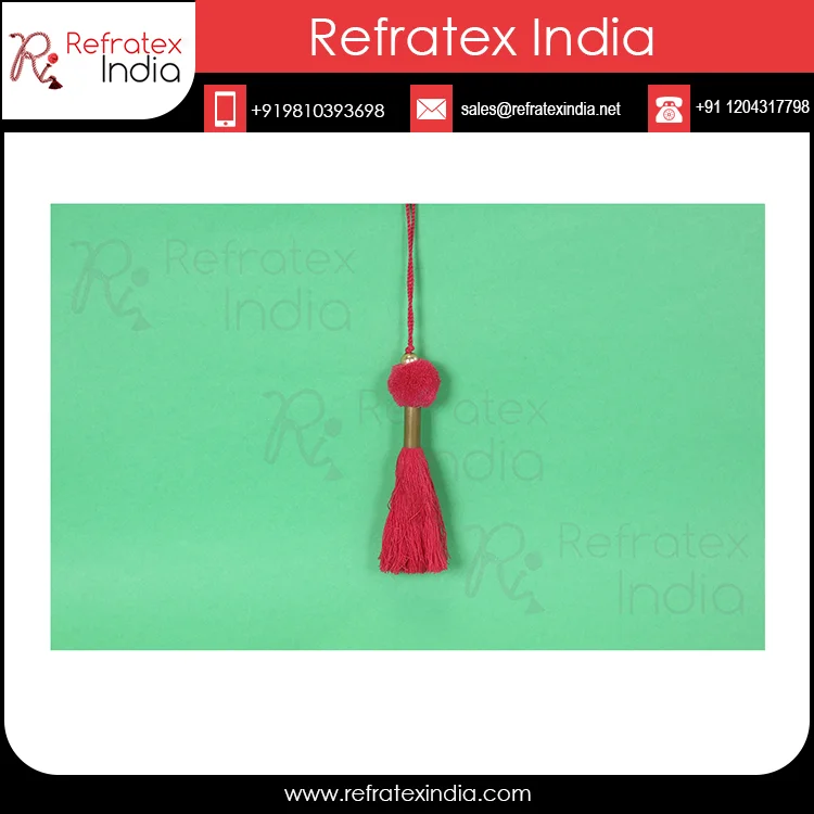 Jute Wooden Tassel Pom Pom for Handbags