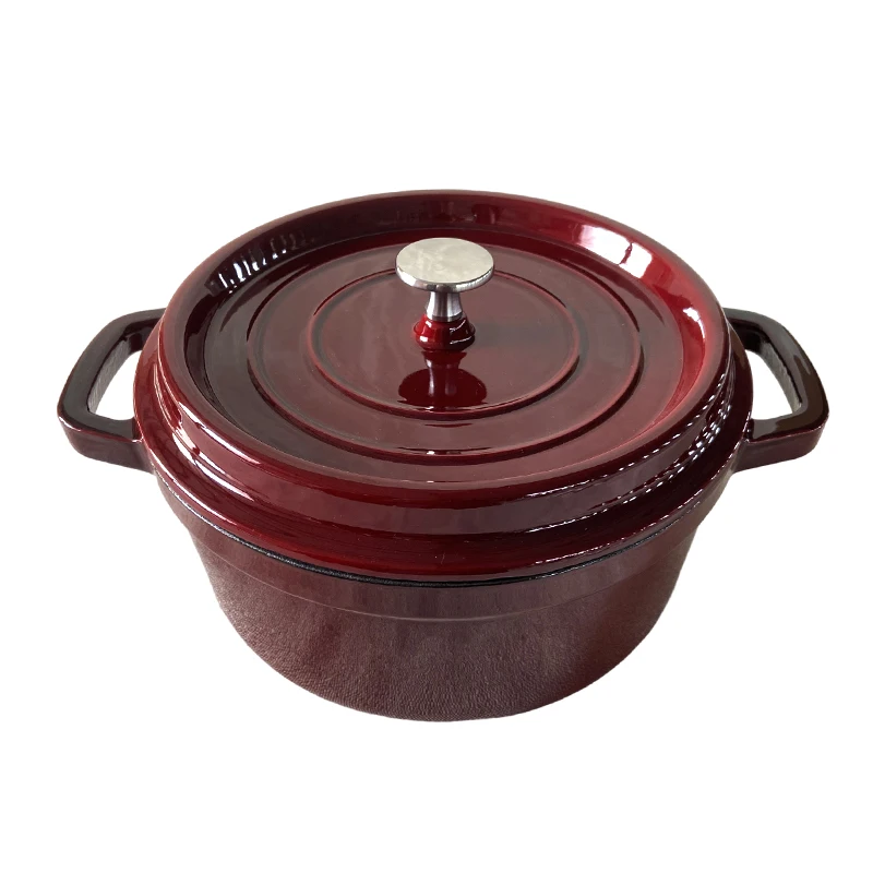 WZ cast iron cookware Hot Selling Different Size Enamel Round Kitchen Cooking Pots Cast Iron Cookware Casserole Set