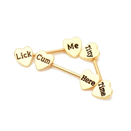 Women Nipple Rings 14G Stainless Steel Nipple rings Tongue Rings Barbell Heart Shape Body Piercing Jewelry