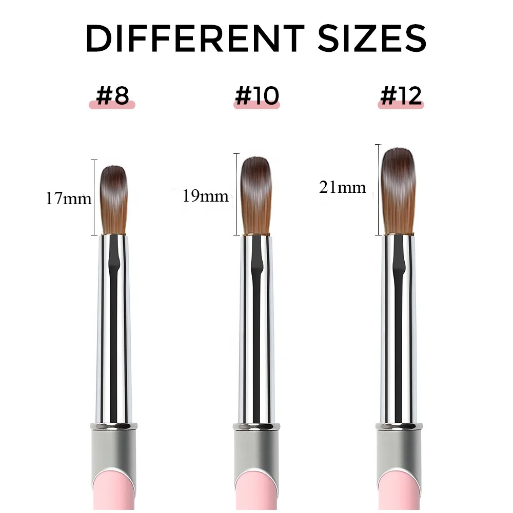 Profession Acrylic Brush Kolinsky High Quality Round Shaped Handle 100 Kolinsky Nail Brushes for Acrylic Application