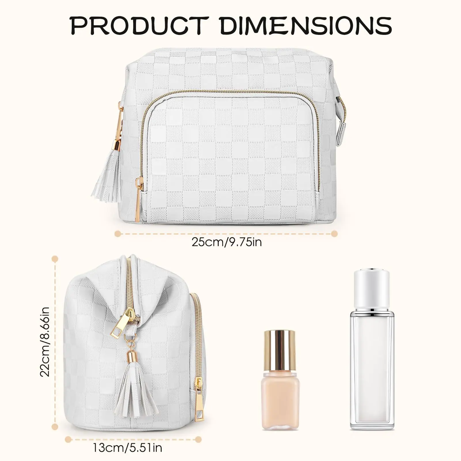 2024 New PU Leather Travel Makeup Organizer Large Capacity Cosmetic Pouch Toiletry make up Bag for Travel
