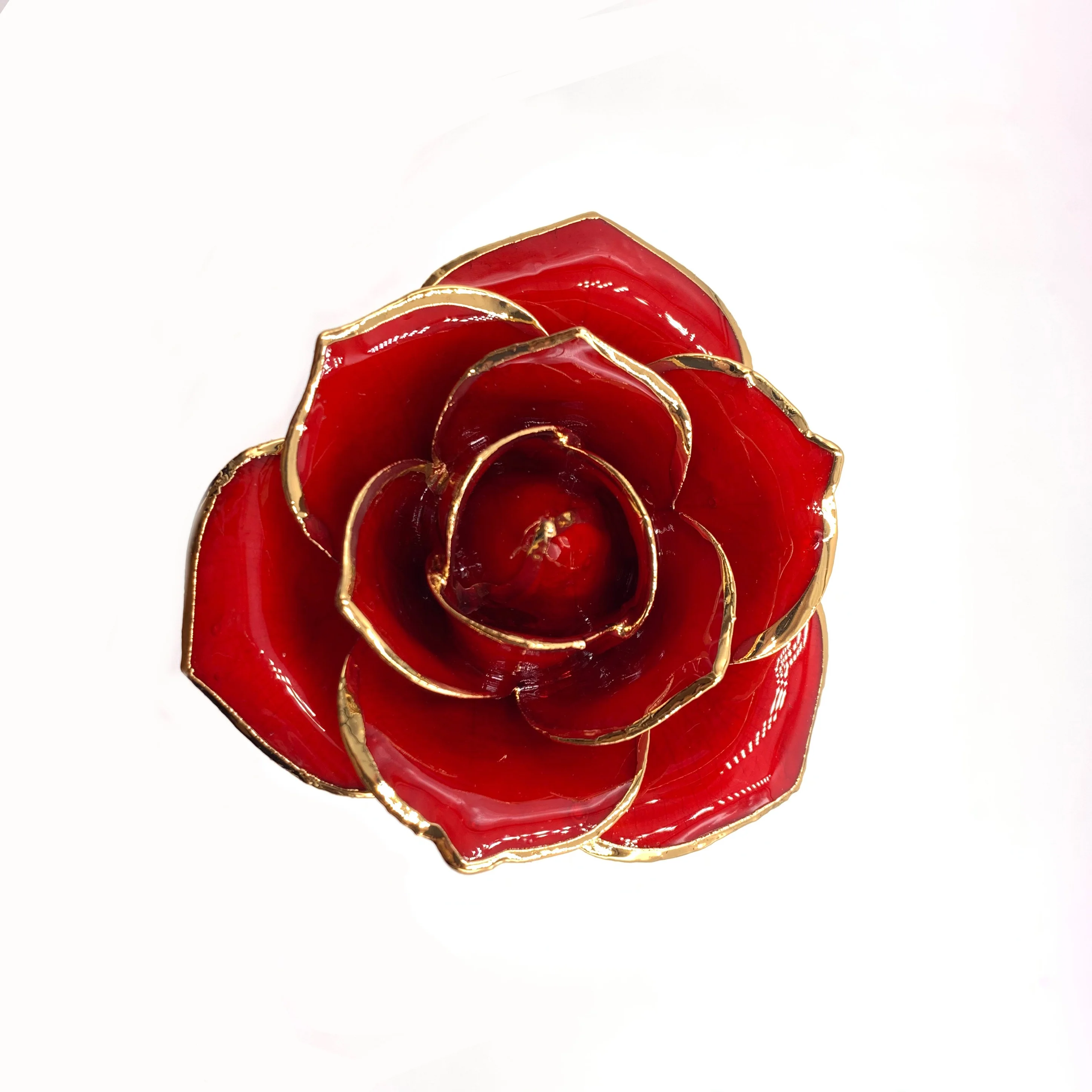  Удивительный внешний вид с покрытыем цвета чистого 24 каратного золота роскошный одного розового сохранены в цветочек для детей подарок