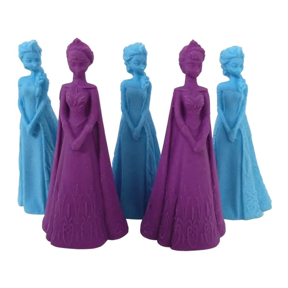 3D Custom Eraser Kawaii Cute Shapes Cartoon Erasers Manufacturer Frozen Princesses Children Rubber Eraser