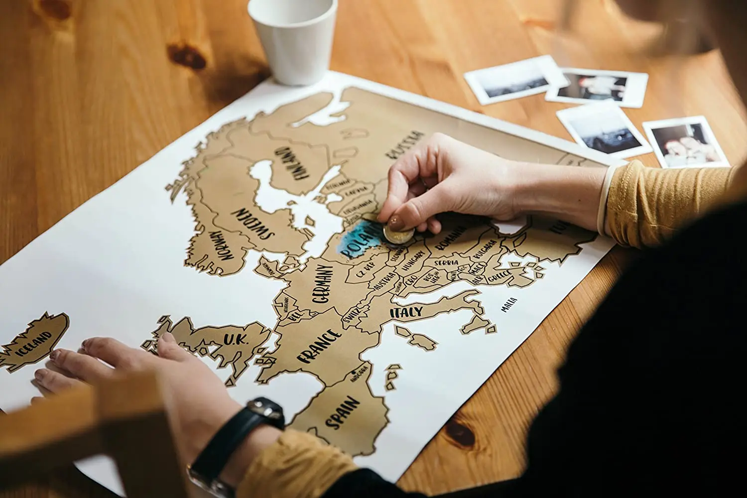 Постер Европы с изображением карты ЕС, чтобы раскрыть яркие цвета стран