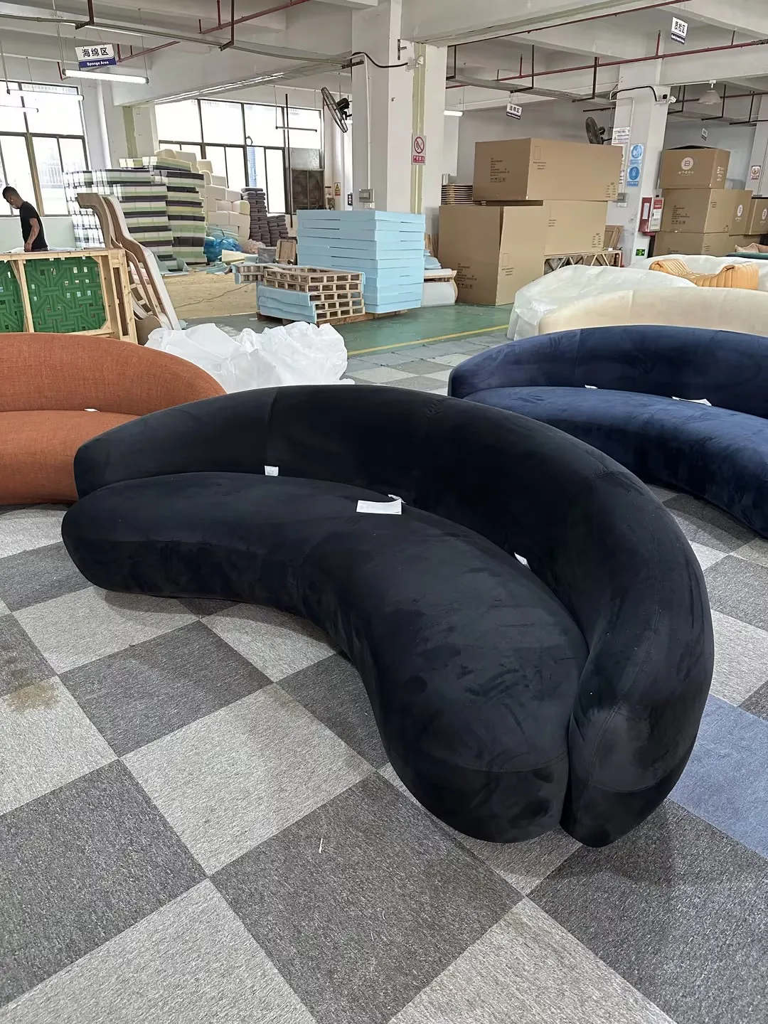 Modern new design Best-Selling Arc Velvet Living Room Sofa