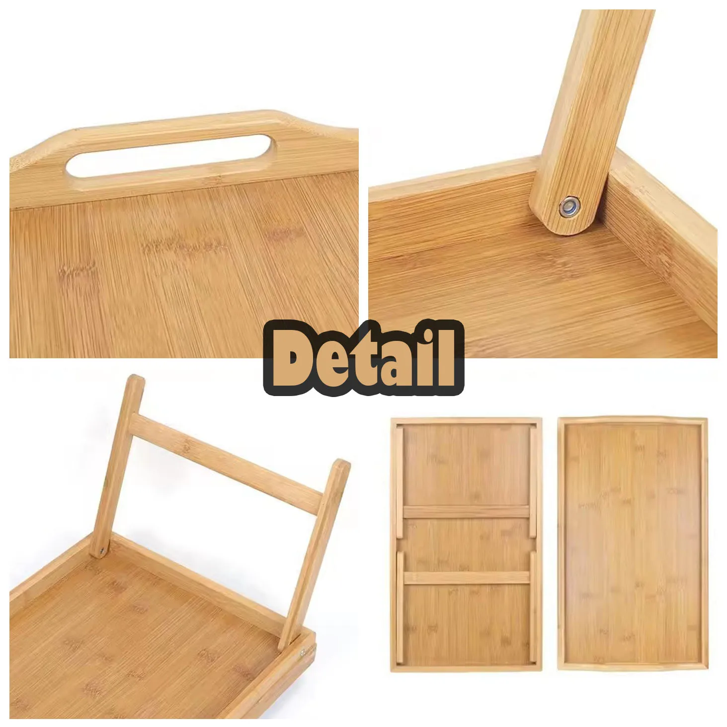Bed Table Tray with Folding Legs - Breakfast Tray Bamboo Bed Tray for Sofa, Bed, Eating, Snacking and Working
