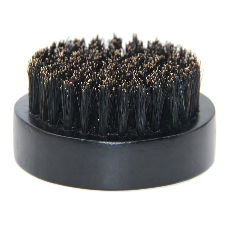 Wholesale Custom Logo Private Label Black Boar Bristle Brush Natural Wooden Round Beard Brush For Mens