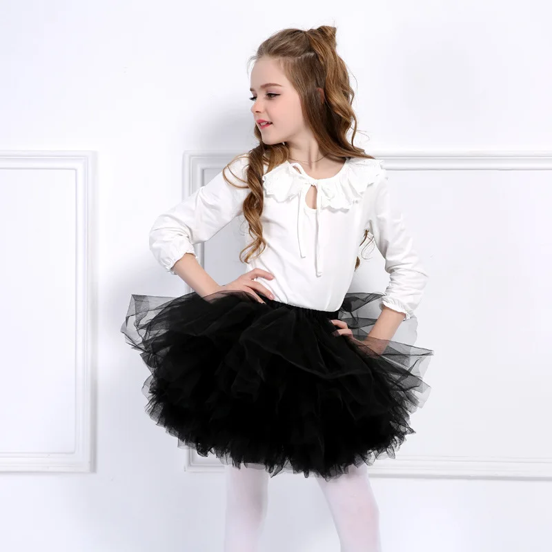 Kids Tutu Skirt Solid Color Mesh Multi-layer Tutu Skirt for Baby Girl Christmas and Halloween Decorations and Ruffles