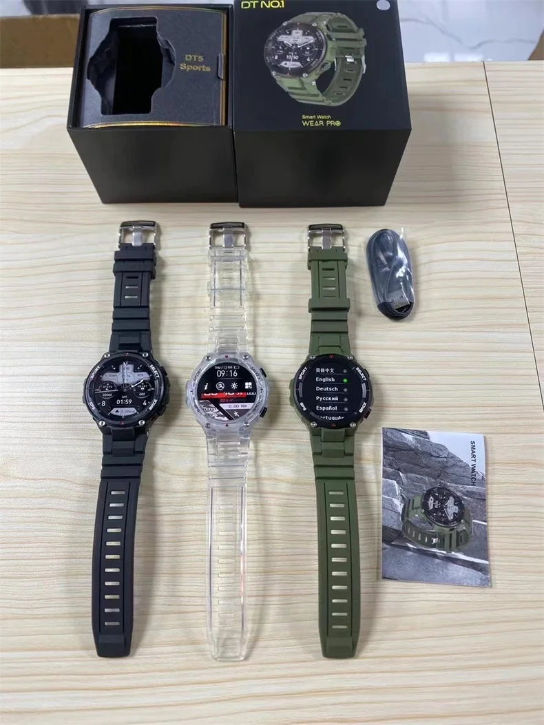DT5 Sport Smartwatch IP67 Waterproof Wallpaper Heart Rate Blood Oxygen for Men Women Wear Pro Outdoor GPS DT NO.1 Smartwatch(8).jpg