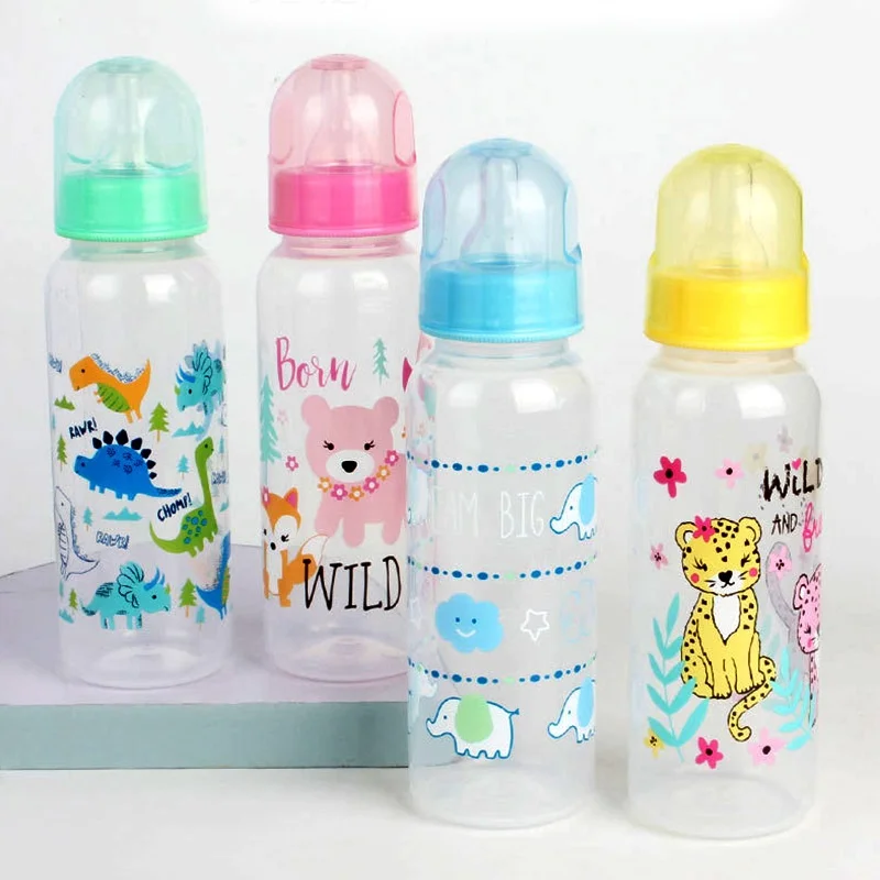 250ml Anti-Colic Baby Feeding Bottle Food Grade Plastic PP Standard Diameter Newborn Infant Product for Outdoor Activities