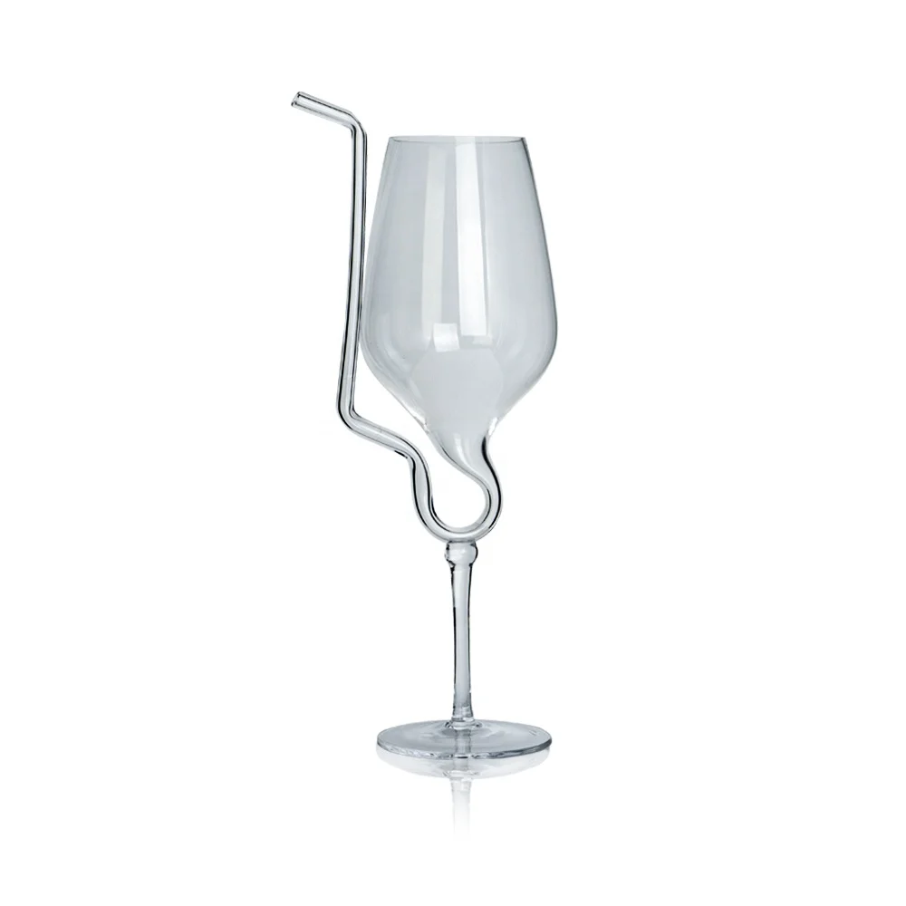 Chinese factory hand-blown luxury blank sublimated crystal glass glass straw wine glass custom logo