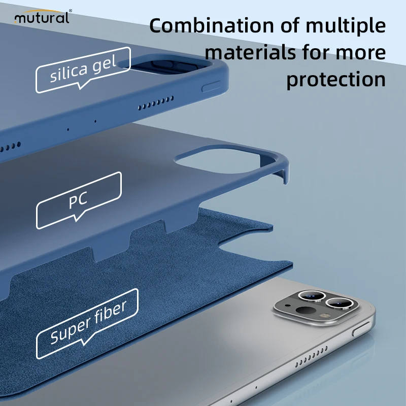 New Generation Cover Case For Ipad Pro 12.9 Case 2020 2021 Eco-friendly Liquid Silicone Ipad Case Holder