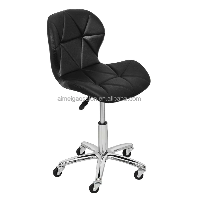 Professional Pu Leather Padded Counter Height Bar Makeup Stool Adjustable Metal Barstool High Back Swivel Bar Tool Chairs 1