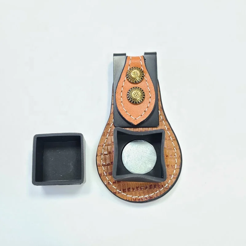 Xmlivet High quality Billiards Pool Chalks holder Leather and rubber fiber billiard accessories can customized chalks case