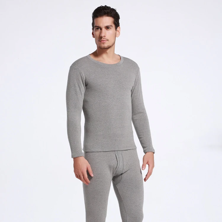 Wholesale Plus Size Two Pieces Cotton Mens Thermal Underwear Set