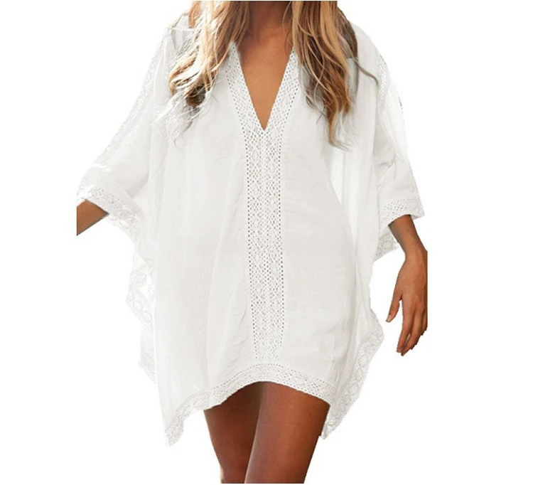 Beach Cover Up Dress Women Lace Bathing Suit Swimsuit Cover Ups Summer Beach Wear Tops Kaftan Tunic Bikini Cover Ups