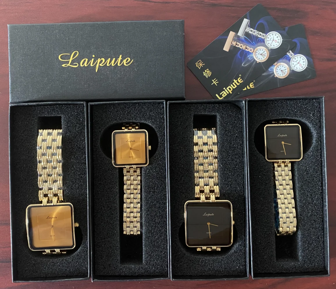 Laipute Brand Simple Luxury Square Gold Black Quartz Watches Men Casual Minimalist Style 20mm Fashionable Alloy Uhr Boys Male