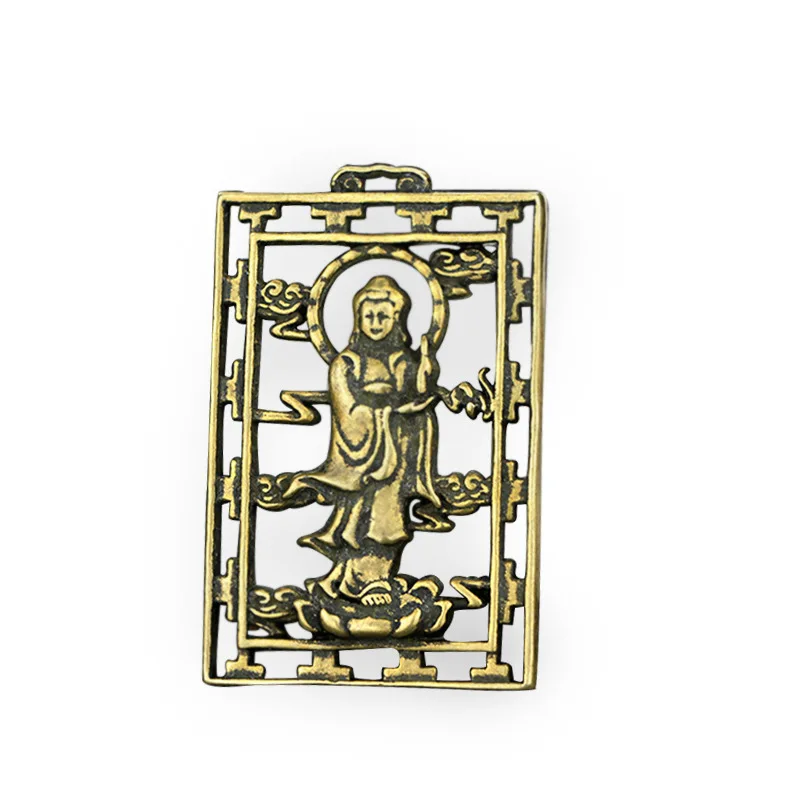 Factory direct  CA101 supply retro pure copper Buhhda crafts Guanyin Guan Gong dragon tag pendant