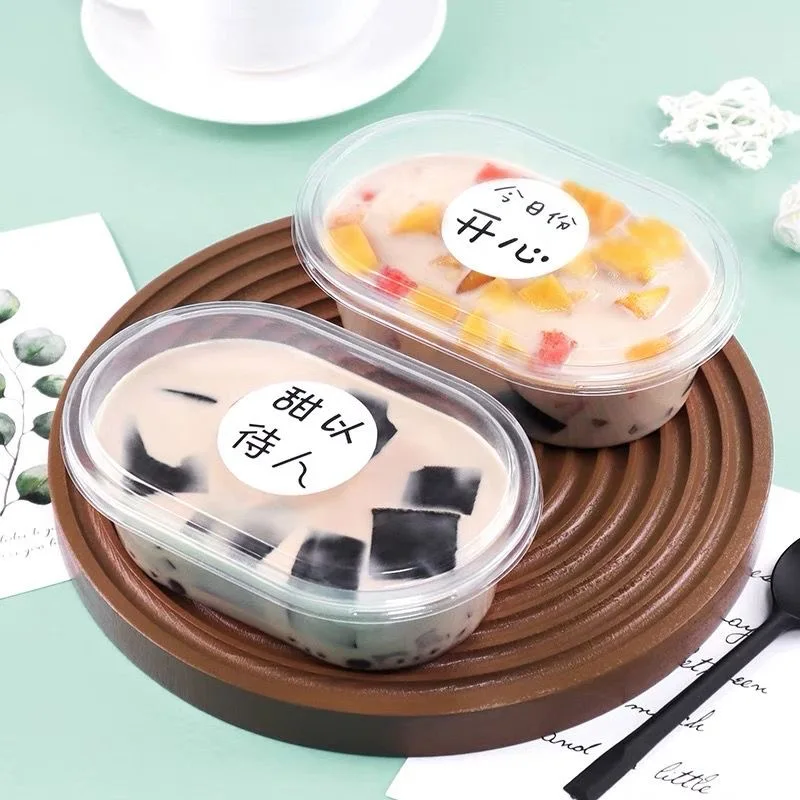 Clear fruit scoop packing box web celebrity filling bowl Roasted fairy grass yogurt milleuca mousse cake bean milk box