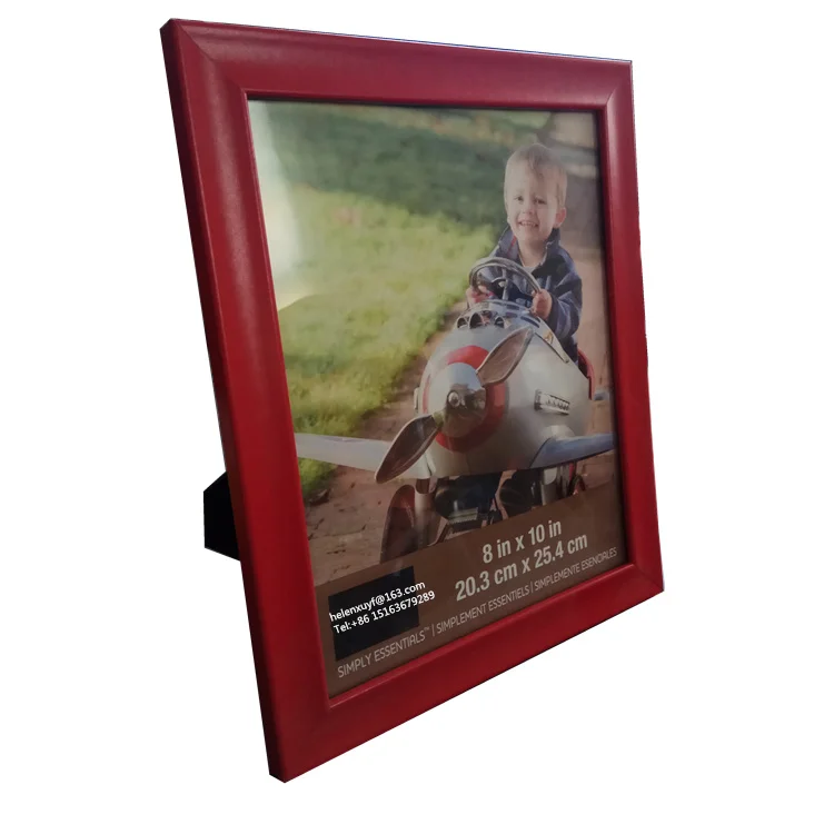 MDF photo frame red color family table top picture frame with black backing marcos de fotos