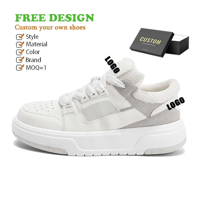 OEM Shoes Manufacturer Logo Custom Chunky Skateboard Walking Shoes Men Multy Colours Non Slip Thick Bottom Shoe for Men