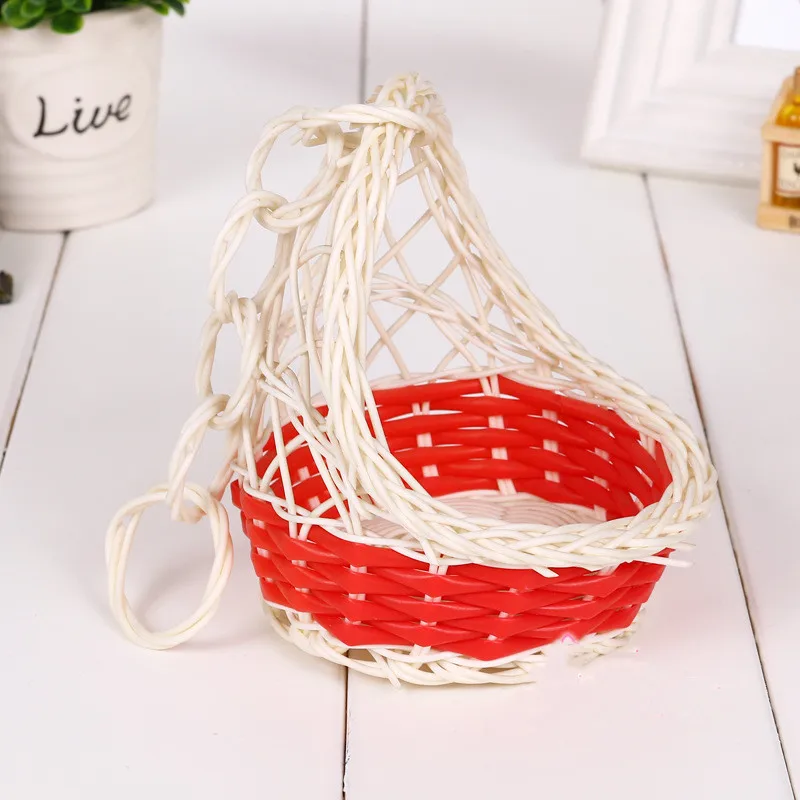 New Design Decorative Mini Round Plastic Rattan Woven Handmade Gift Candy Basket For Wedding