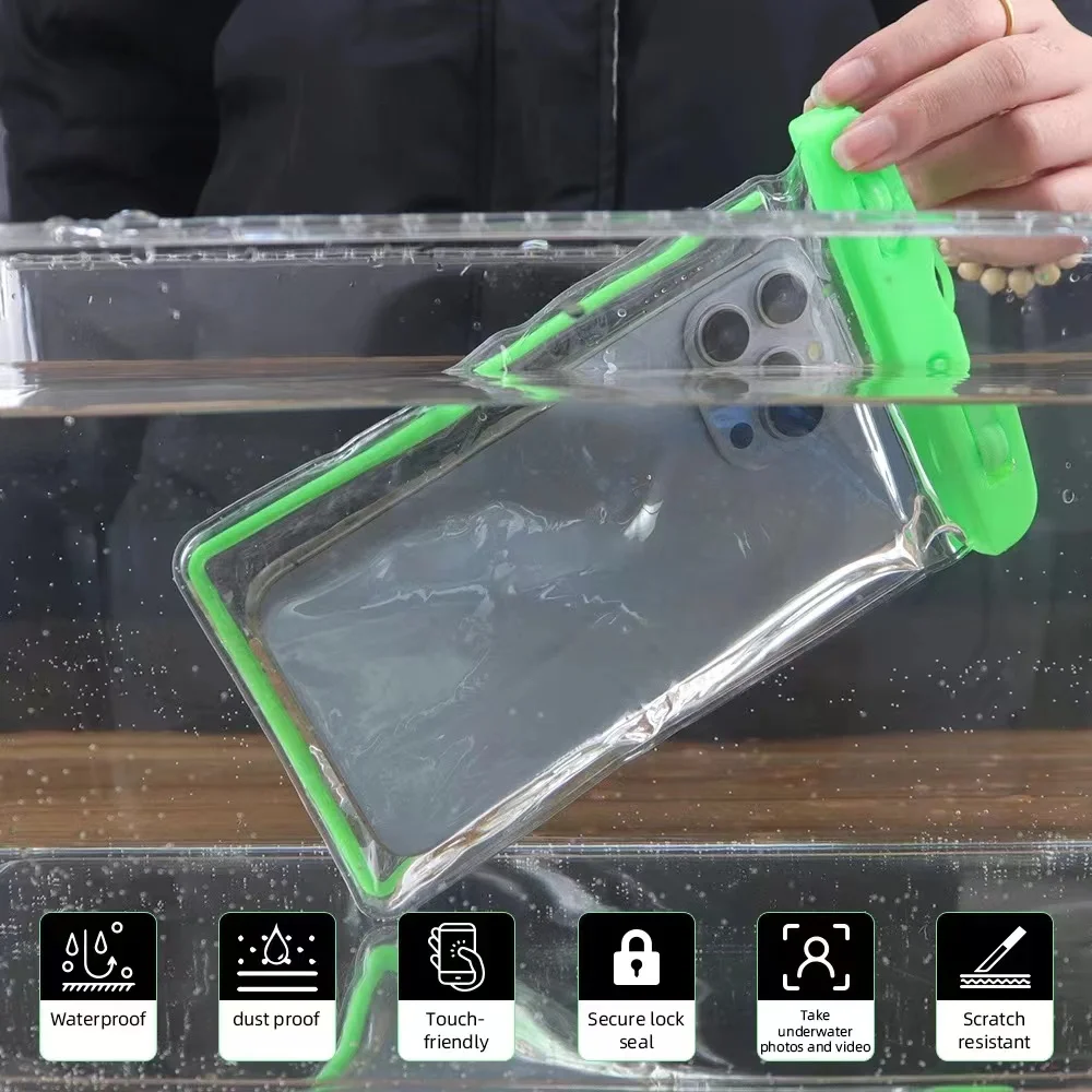 PVC Luminous frame Waterproof mobile pouch Beach Cell Phone pouch Swimming bag luminous Waterproof  Consumer Electronics bag