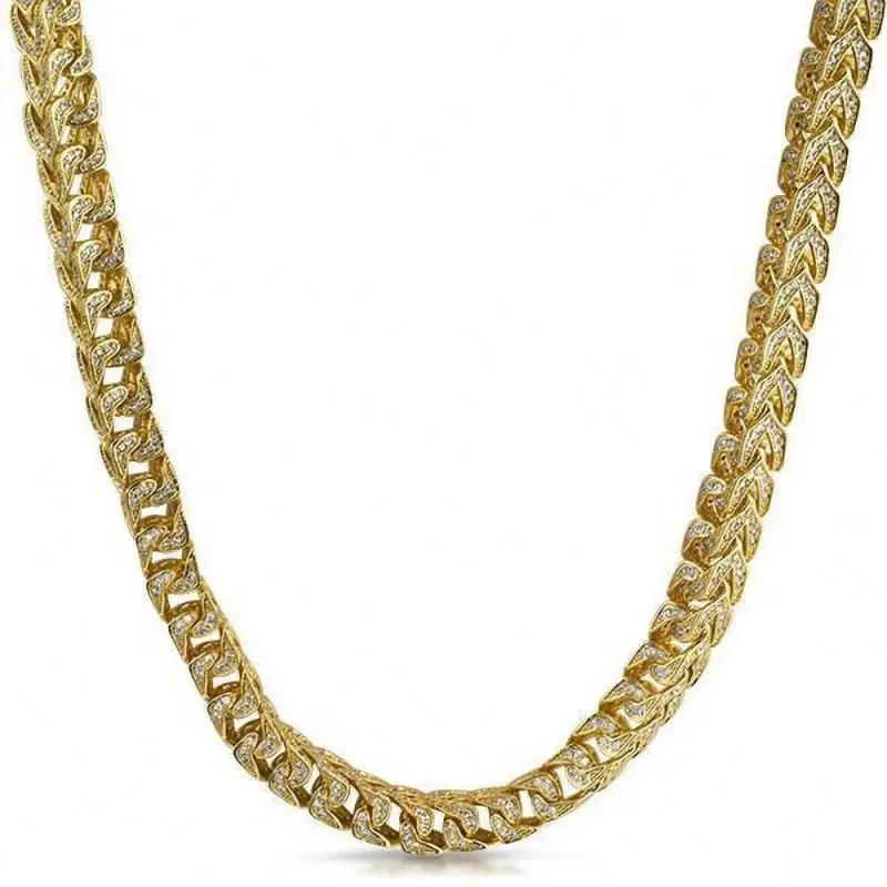 iced out rope chain 10mm cuban link gold 14k cuban link chain